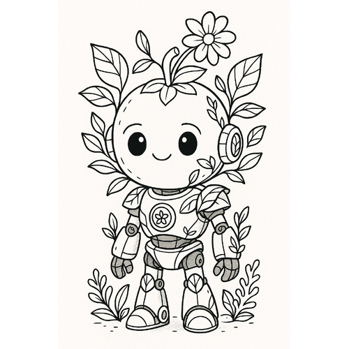 Tranh tô màu robo trái cây cho bé sáng tạo 2025