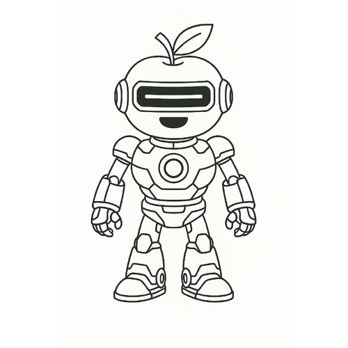 Tranh tô màu robo trái cây cho bé sáng tạo 2025