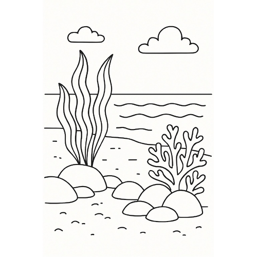 Tranh tô màu rong biển cho bé sáng tạo 2025