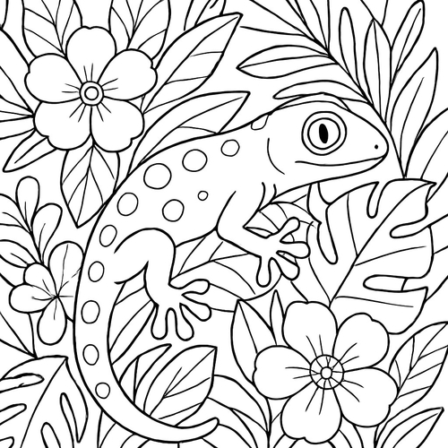 Tranh tô màu tắc kè cho bé sáng tạo vui học 2025