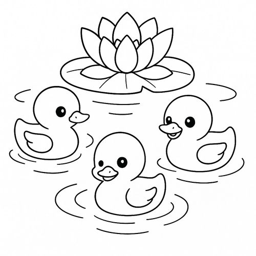 Tranh tô màu 1 3 số con vịt cho bé dễ thương 2025
