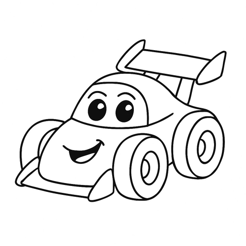 Tranh tô màu bé tô màu xe đua cho bé vui học sáng tạo 2025