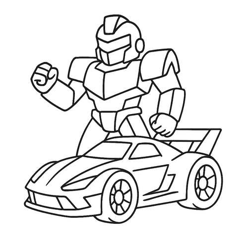 Tranh tô màu bé tô màu xe đua cho bé vui học sáng tạo 2025
