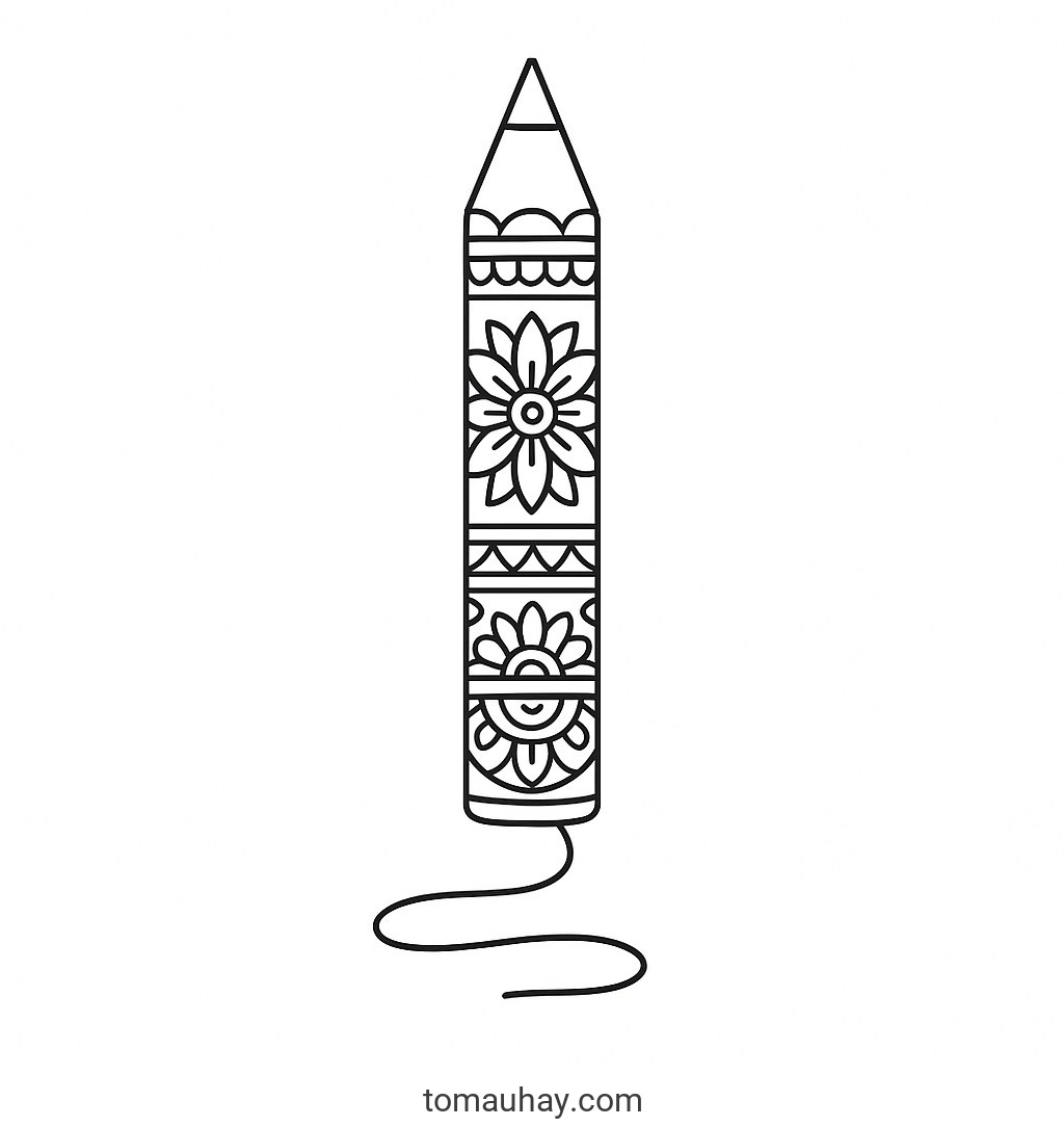 Tranh tô màu cái bút cho bé dễ thương nhất 2026 - Bút cách điệu nghệ thuật
