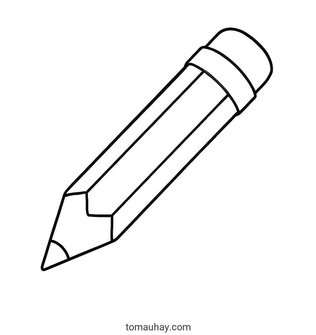 Tranh tô màu cái bút cho bé dễ thương nhất 2026 - Bút chì học sinh