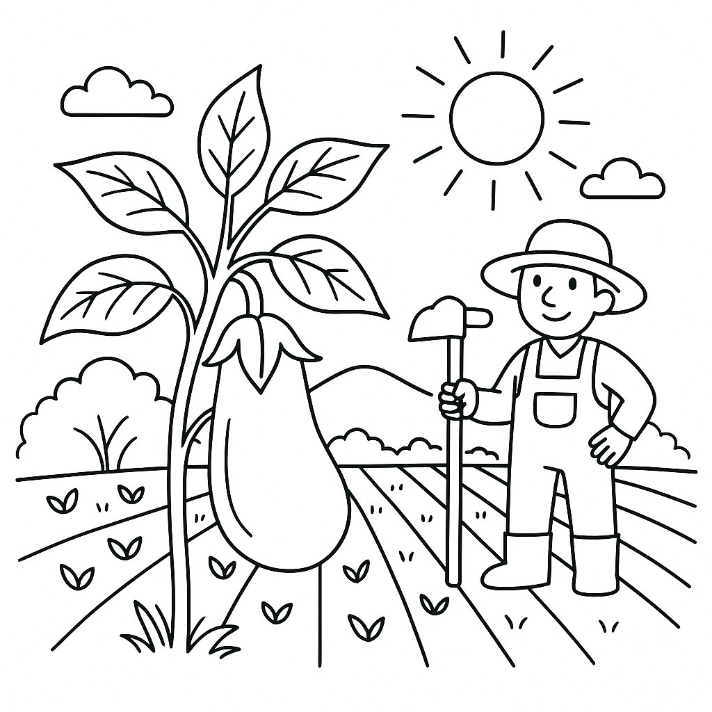 Cà tím trên cánh đồng