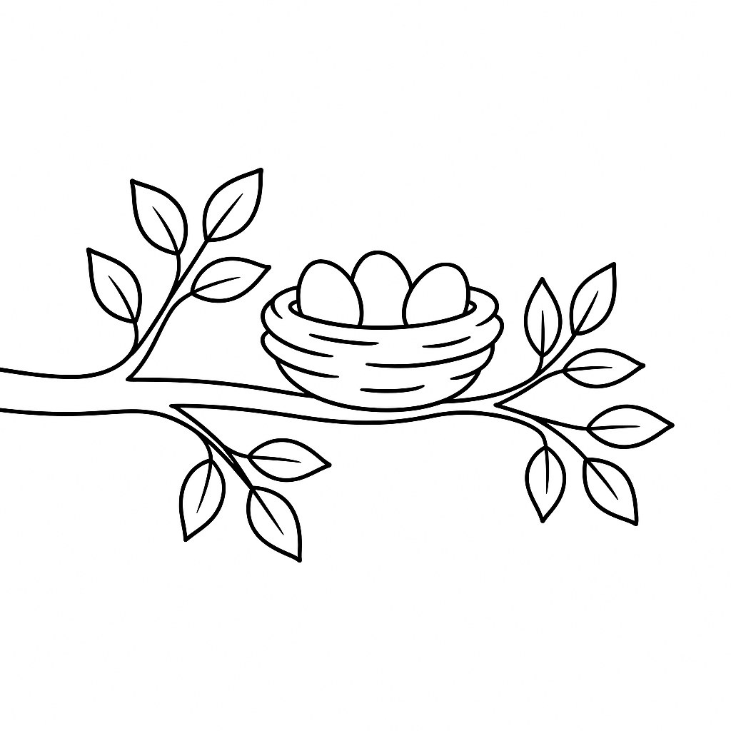 Cành cây và tổ chim