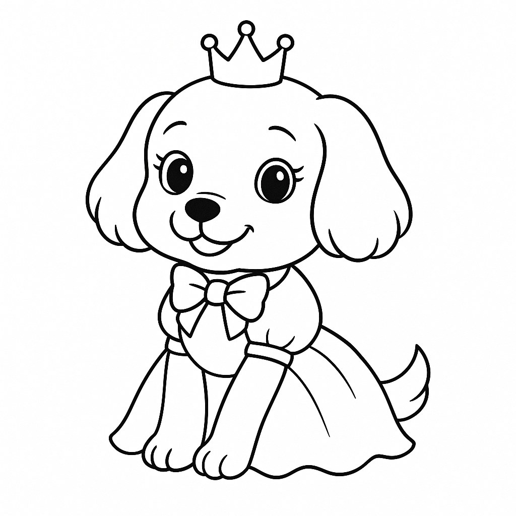 Chị cún tô màu cho bé dễ thương sáng tạo 2025