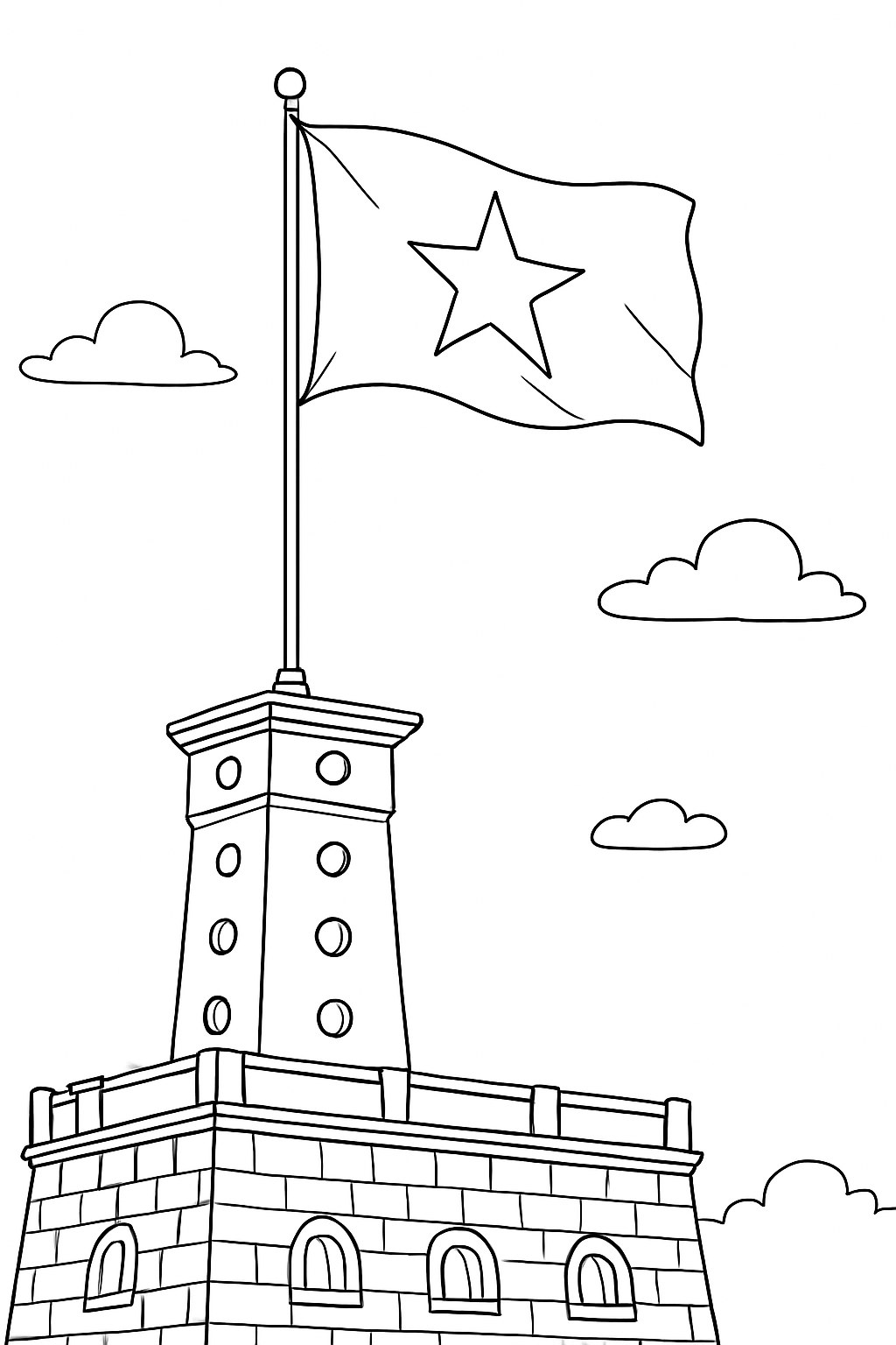 Cột Cờ Rực Rỡ Cờ Đỏ