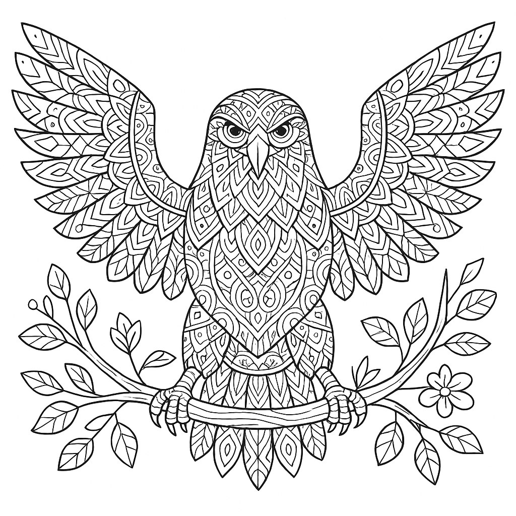 Tranh tô màu con đại bàng cho bé đẹp nhất 2025