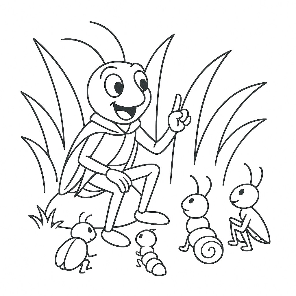 Tranh tô màu con Dế Mèn cho bé đẹp và dễ tải 2025