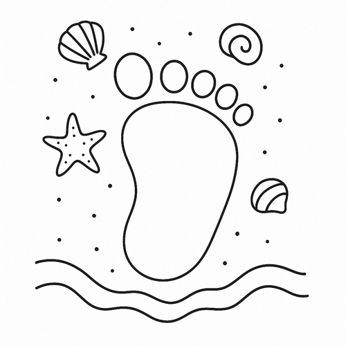 Tranh tô màu bàn chân cho bé dễ thương 2025 – Tải PDF