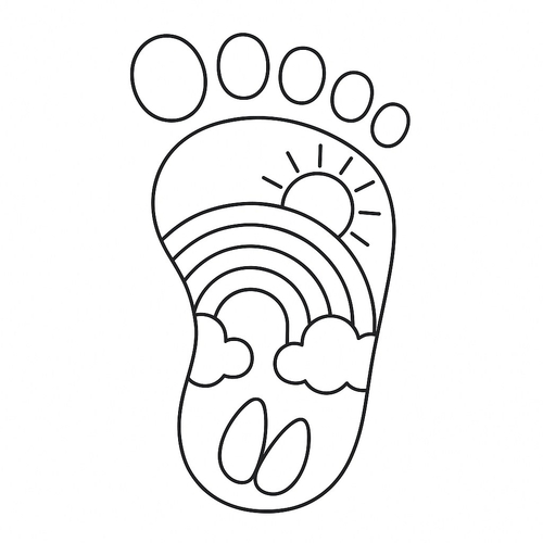 Tranh tô màu bàn chân cho bé dễ thương 2025 – Tải PDF