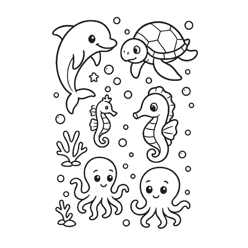 Hình thú cho bé tập tô màu dễ thương 2025 –