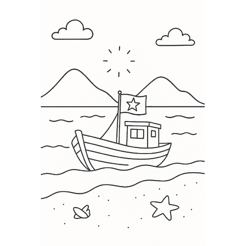 Tranh tô màu biển đảo cho bé 2025 tải miễn phí