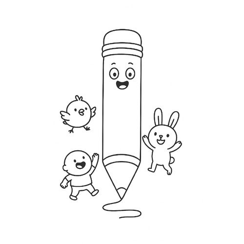 Tranh tô màu cái bút cho bé dễ thương nhất 2025