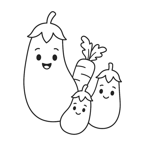 Tranh tô màu cà tím cho bé đẹp, dễ tải 2025