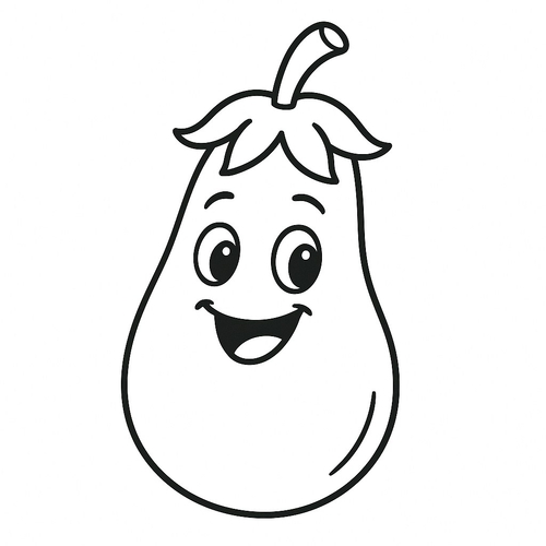 Tranh tô màu cà tím cho bé đẹp, dễ tải 2025