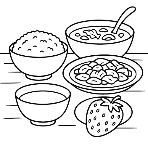 Tranh tô màu cái chén cho bé sáng tạo 2025