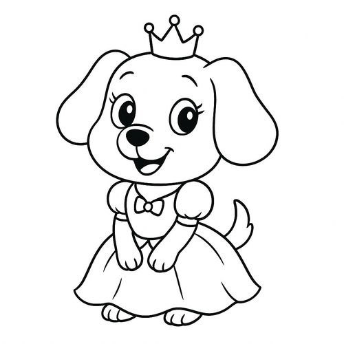 Chị cún tô màu cho bé dễ thương sáng tạo 2025