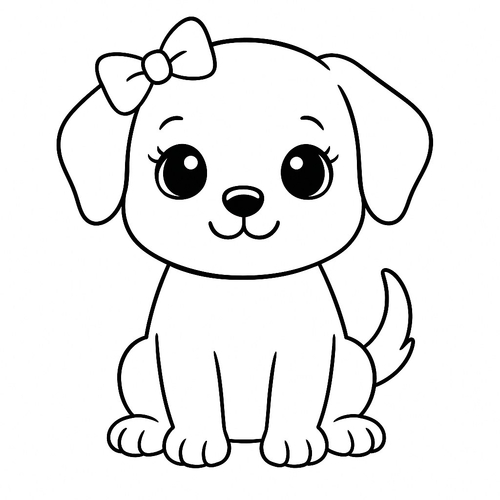 Chị cún tô màu cho bé dễ thương sáng tạo 2025