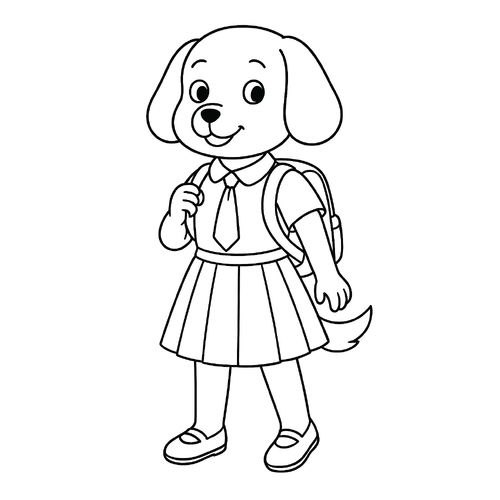 Chị cún tô màu cho bé dễ thương sáng tạo 2025