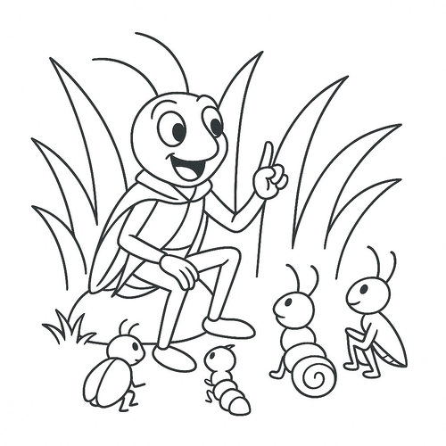 Tranh tô màu con Dế Mèn cho bé đẹp và dễ tải 2025