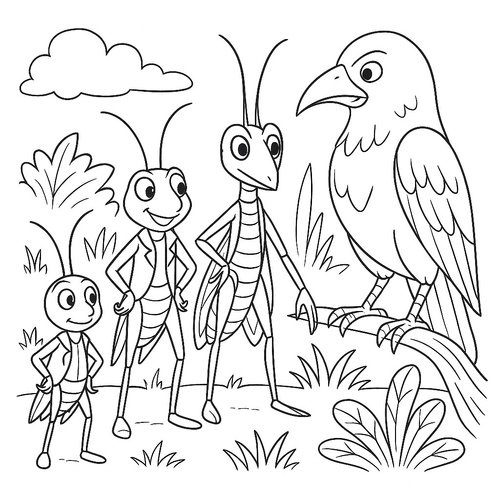 Tranh tô màu con Dế Mèn cho bé đẹp và dễ tải 2025