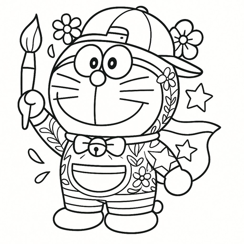 Tô màu Doreamon và Doremi cho bé sáng tạo 2025