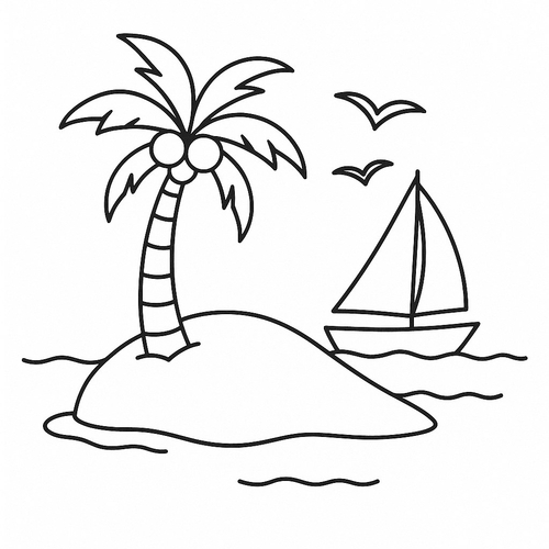 Tranh tô màu biển đảo cho bé 2025 tải miễn phí