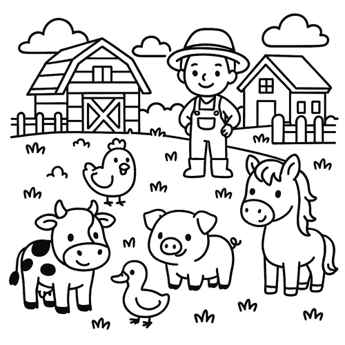 Hình thú cho bé tập tô màu dễ thương 2025 –