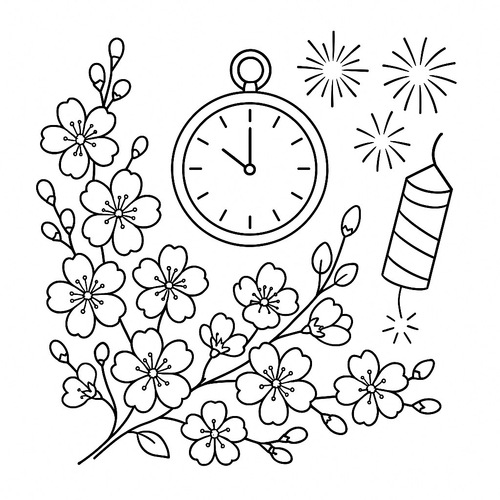 Tranh tô màu hoa mai ngày Tết cho bé sáng tạo 2025