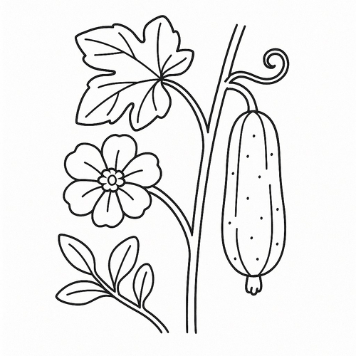 Tranh tô màu hoa mướp cho bé sáng tạo 2025