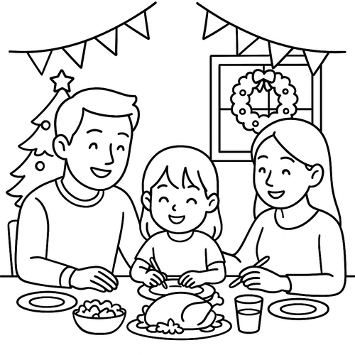 Tranh tô màu gia đình ít con cho bé ý nghĩa 2025