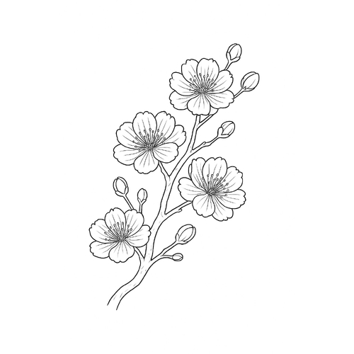 Tranh tô màu hoa mai ngày Tết cho bé sáng tạo 2025