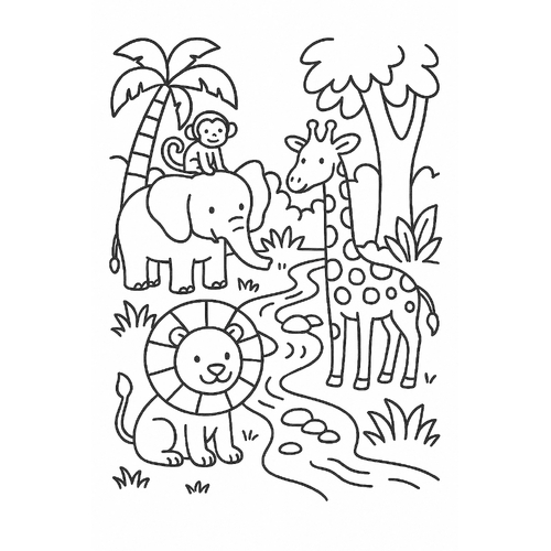 Hình thú cho bé tập tô màu dễ thương 2025 –