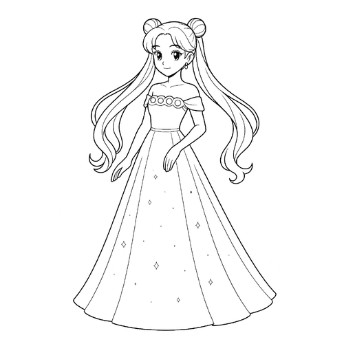 Tô màu công chúa Serenity cho bé đẹp nhất 2025
