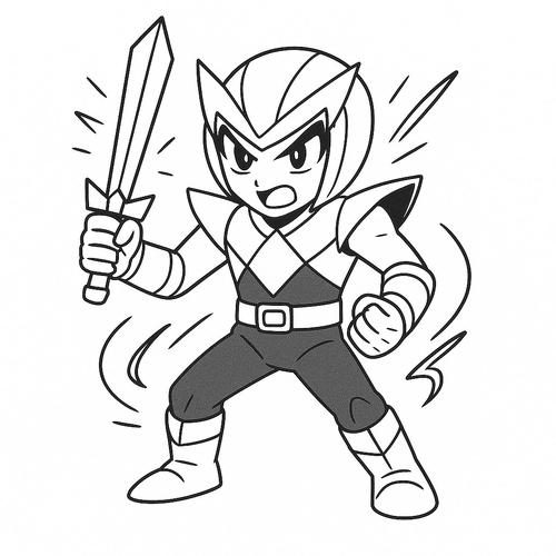 Game tô màu siêu nhân thần kiếm cho bé 2025