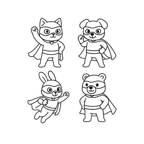 Hình thú cho bé tập tô màu dễ thương 2025 –