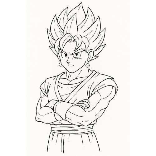 Tranh tô màu Vegito cho bé siêu ngầu 2025