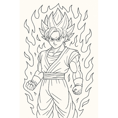 Tranh tô màu Vegito cho bé siêu ngầu 2025