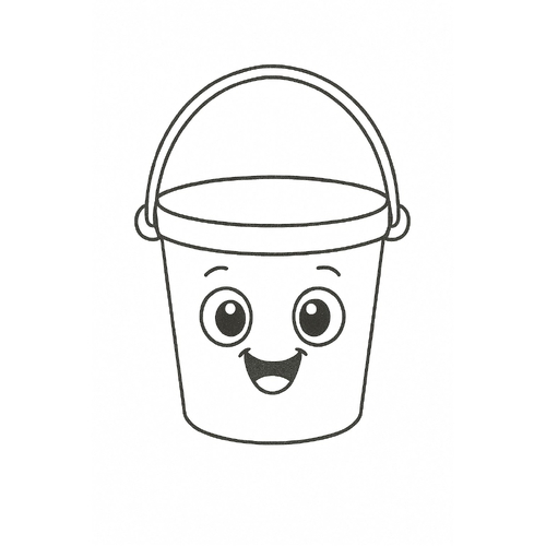 Tranh tô màu cái xô cho bé dễ thương và sáng tạo 2025