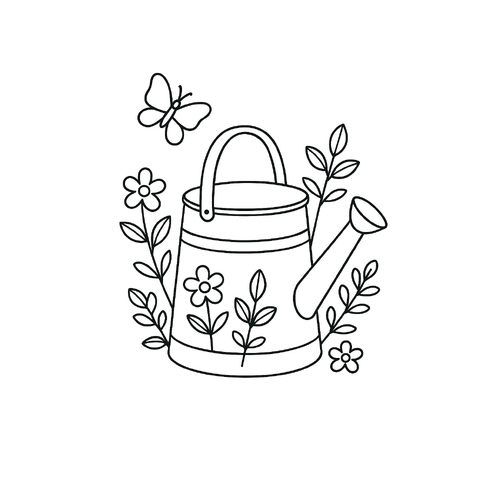 Tranh tô màu cái xô cho bé dễ thương và sáng tạo 2025