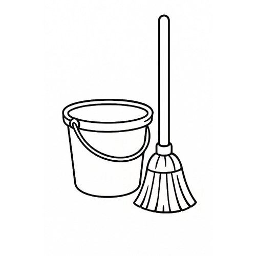 Tranh tô màu cái xô cho bé dễ thương và sáng tạo 2025