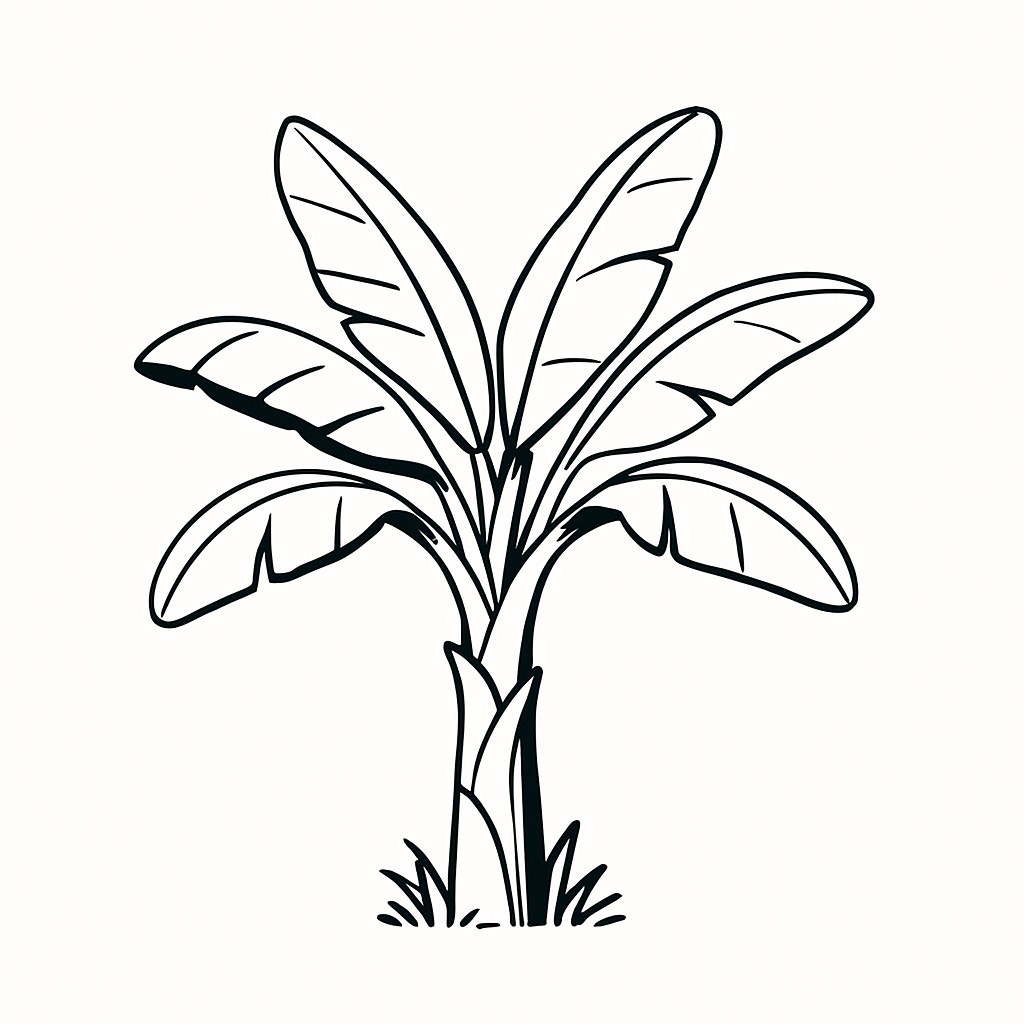 Tranh tô màu cây chuối cho bé đẹp nhất 2025