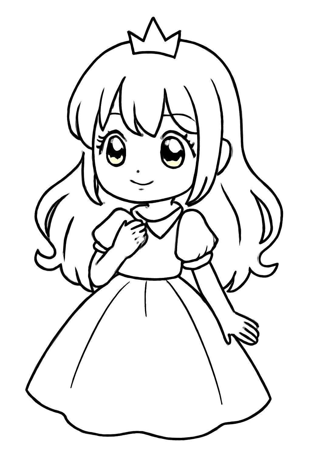 Tô màu công chúa cute cho bé sáng tạo dễ thương 2025