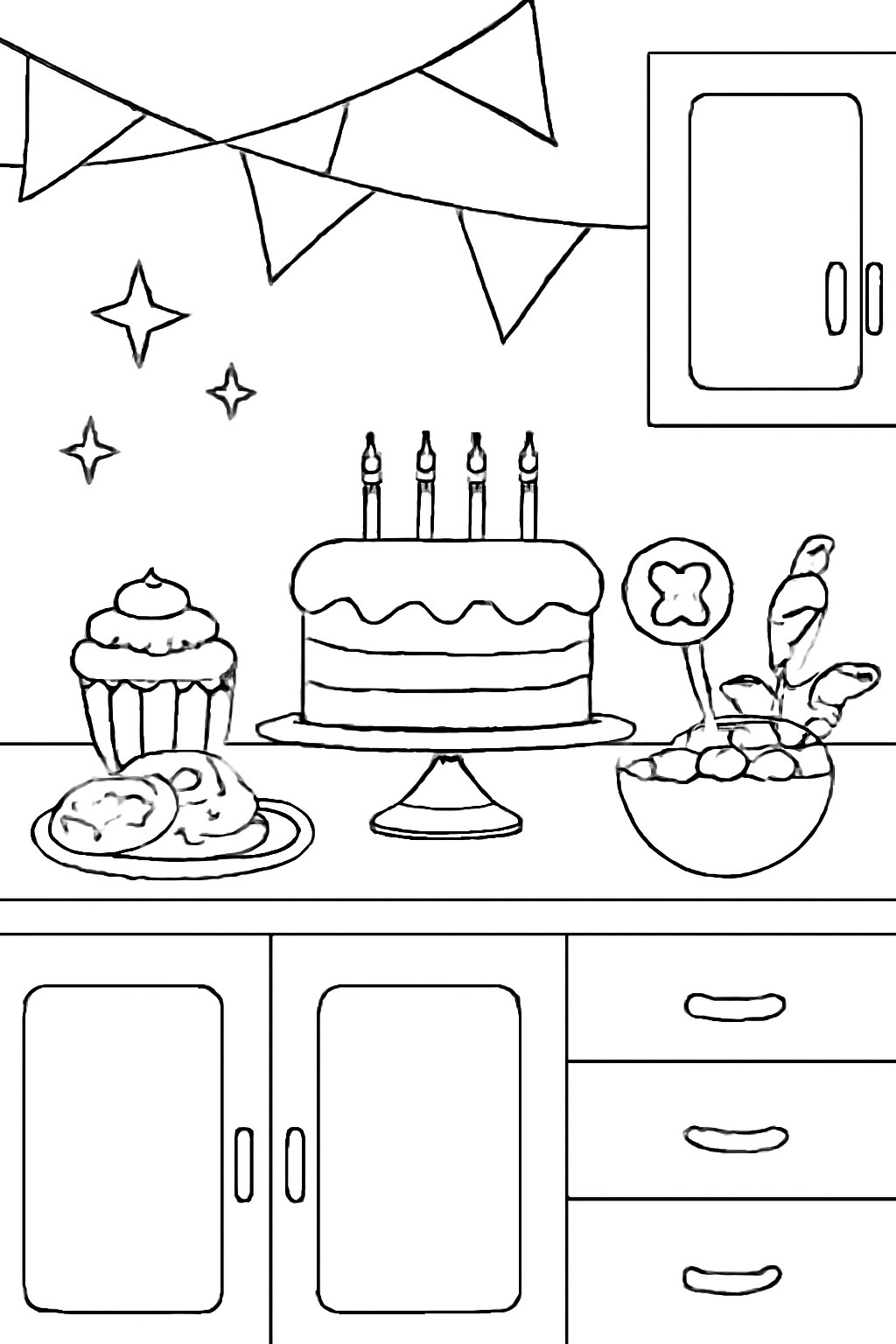 Tô màu nhà bếp cho bé sáng tạo đáng yêu 2025