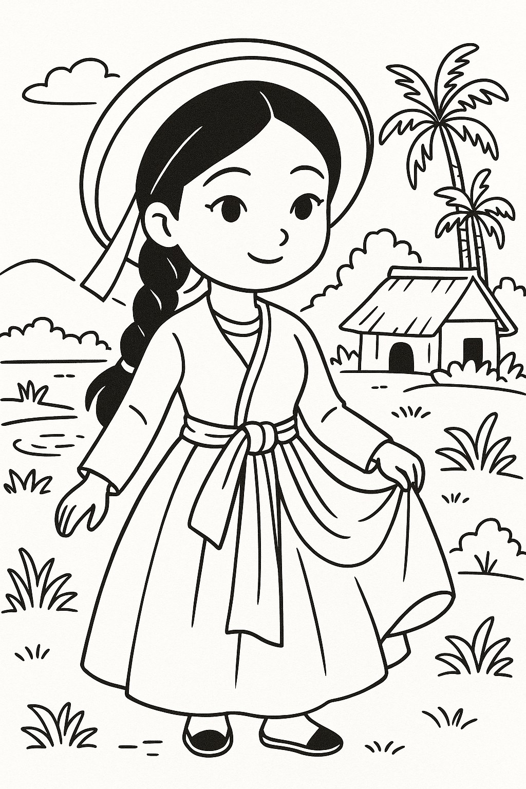 Tô màu cô bé Lọ Lem cho bé sáng tạo 2025