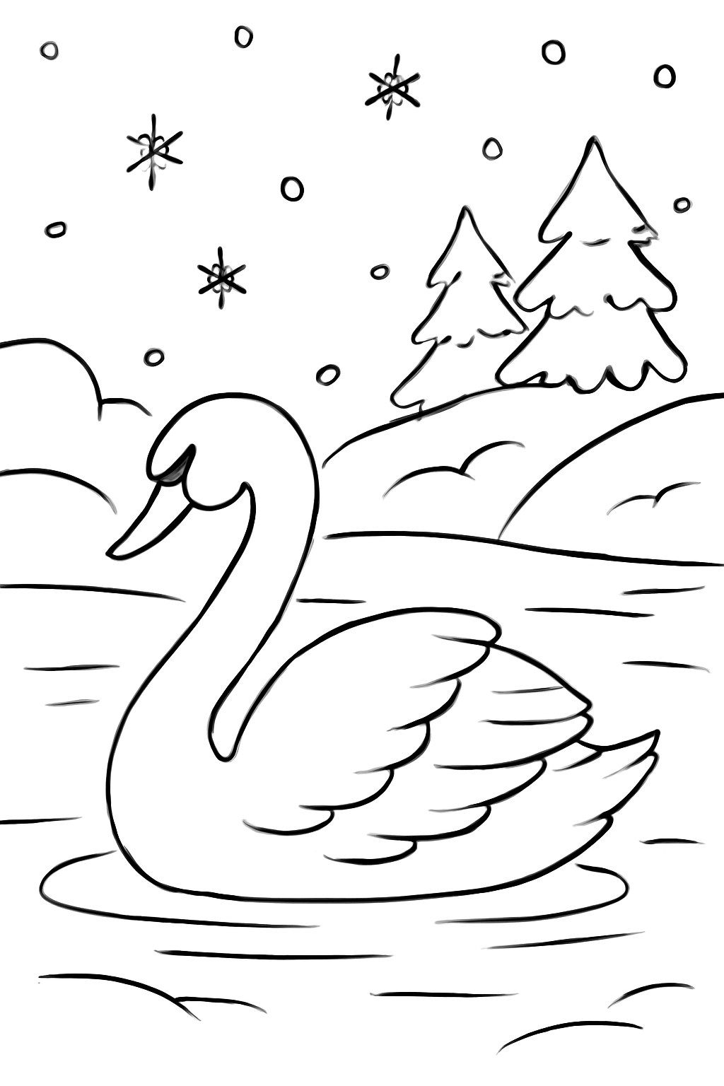 Tranh tô màu thiên nga cho bé đẹp nhất 2025