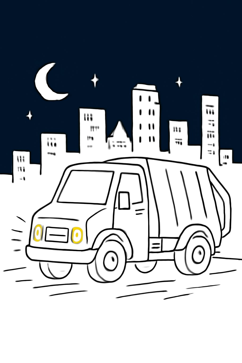 Xe rác hoạt động ban đêm